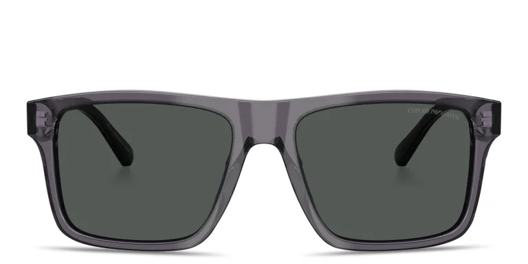 Shop Emporio Armani Essential Leisure Square Sunglasses in Grey online.