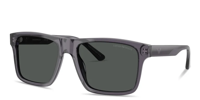 Shop Emporio Armani Essential Leisure Square Sunglasses in Grey online.