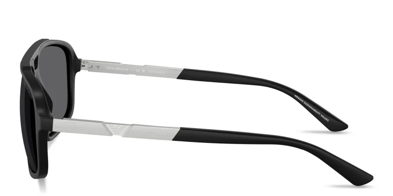 Shop Emporio Armani Modern Pilot Sunglasses in Black online.