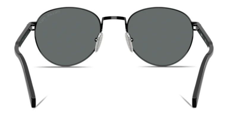 Shop PRADA Engraved Logo Panthos Sunglasses in Black online.