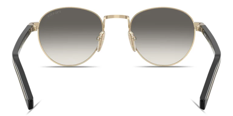 Shop PRADA Logo Signature Panthos Sunglasses in Gold online.