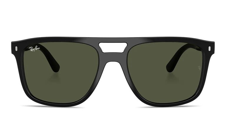 Shop Ray-Ban Logo-Embossed Unisex Square Sunglasses in Black online.