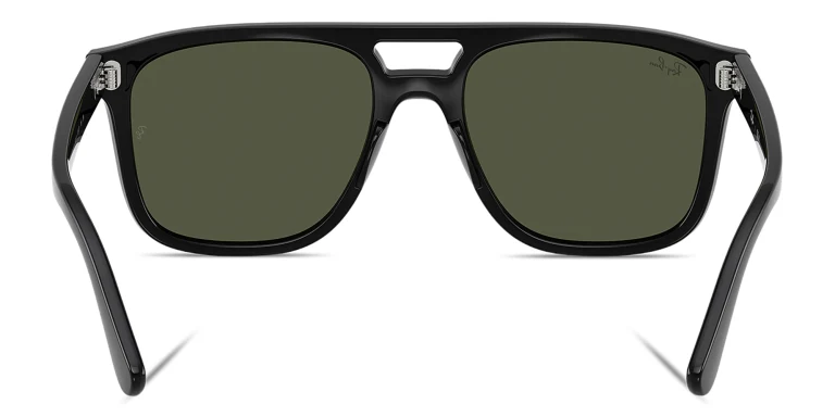 Shop Ray-Ban Logo-Embossed Unisex Square Sunglasses in Black online.