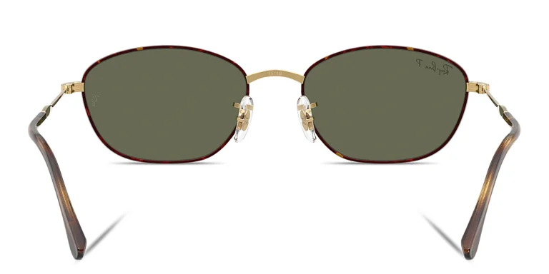 Shop Ray-Ban Logo-Engraved Irregular Sunglasses in Havana online.