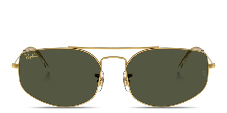 Shop Ray-Ban Explorer 5 Unisex Irregular Sunglasses in Gold online.