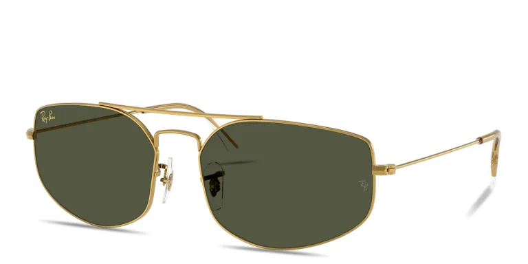 Shop Ray-Ban Explorer 5 Unisex Irregular Sunglasses in Gold online.
