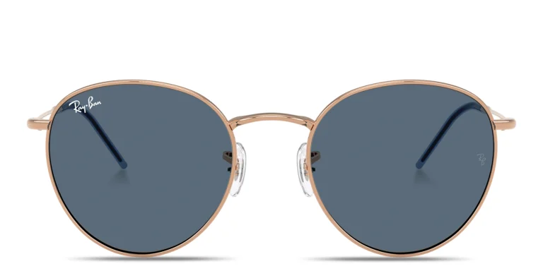 Shop Ray-Ban Round Reverse Unisex Panthos Sunglasses in Gold online.