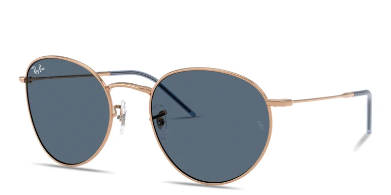 Shop Ray-Ban Round Reverse Unisex Panthos Sunglasses in Gold online.