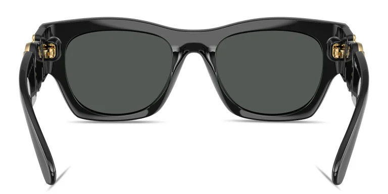 Shop VERSACE Medusa Biggie Pillow Sunglasses in Black online.