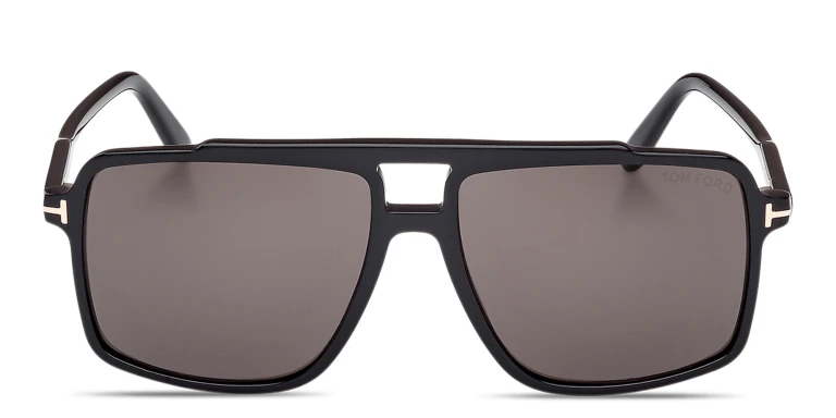 Shop TOM FORD Kemp Aviator Sunglasses in Black online.