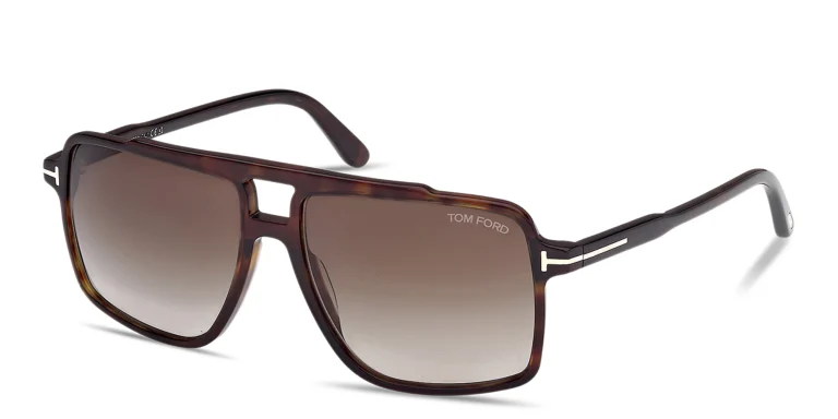 Shop TOM FORD Kemp Aviator Sunglasses in Havana online.
