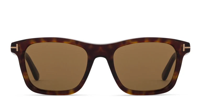 Shop TOM FORD Barron Square Sunglasses in Havana online.