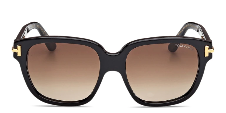 Shop TOM FORD Icon Square Sunglasses in Black online.