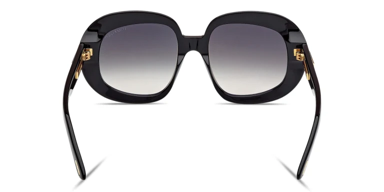 Shop TOM FORD Icon Round Sunglasses in Black online.