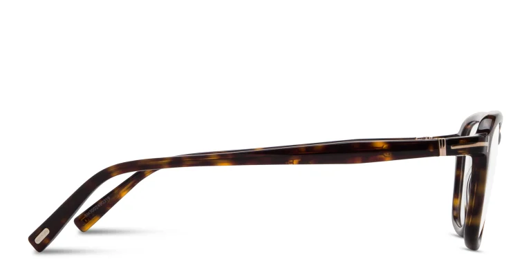 Shop TOM FORD T Logo Square Eyeglasses in Havana online.