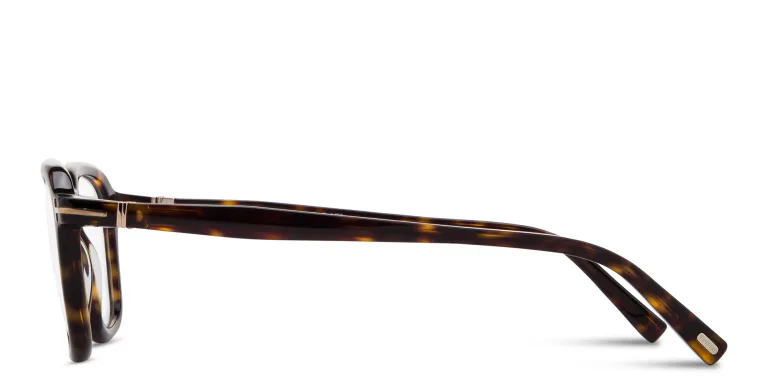 Shop TOM FORD T Logo Square Eyeglasses in Havana online.
