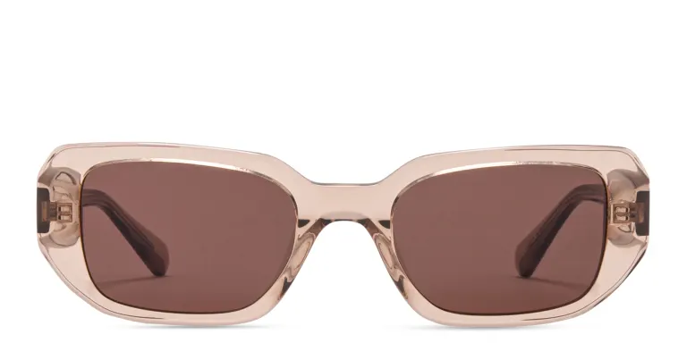 Shop EYE'M Rectangle Sunglasses in Beige online.