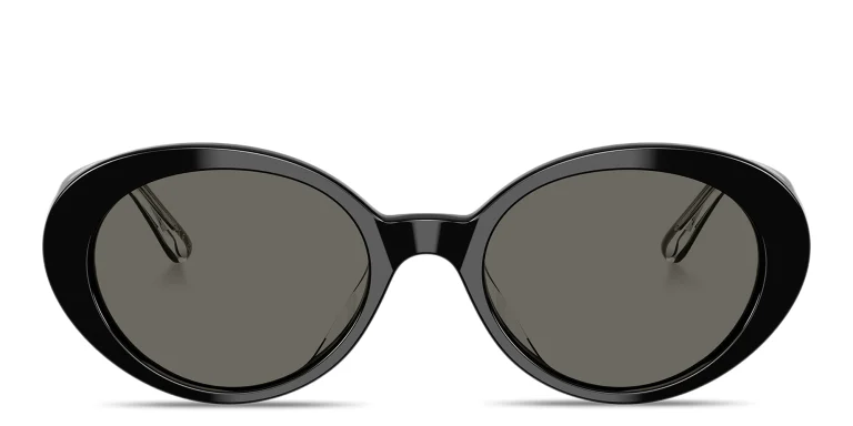Shop OLIVER PEOPLES Lumar Oval Sunglasses in Black online.