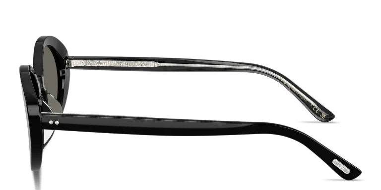 Shop OLIVER PEOPLES Lumar Oval Sunglasses in Black online.