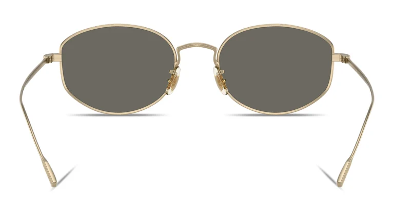 Shop OLIVER PEOPLES Estra Unisex Oval Sunglasses in Gold online.