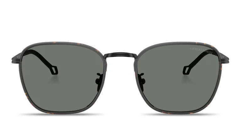 Shop GIORGIO ARMANI Visionary Luxury Square Sunglasses in Black online.