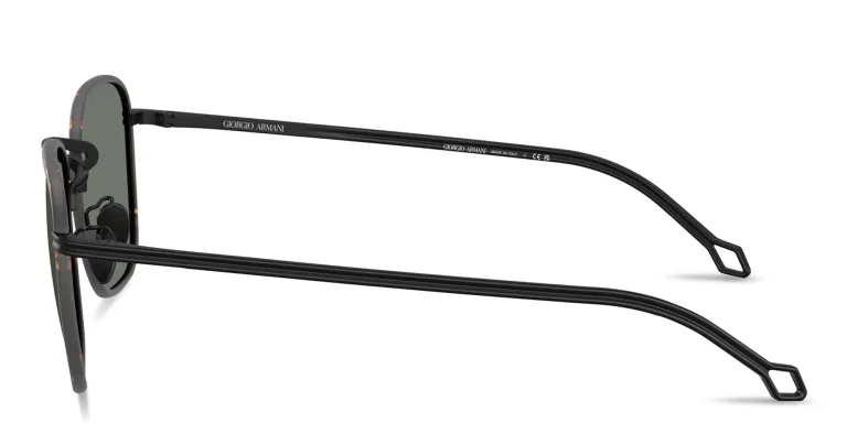 Shop GIORGIO ARMANI Visionary Luxury Square Sunglasses in Black online.