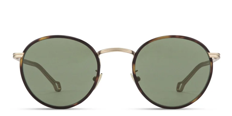 Shop GIORGIO ARMANI Round Sunglasses in Gold online.