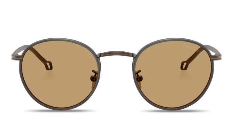 Shop GIORGIO ARMANI Visionary Luxury Round Sunglasses in Brown online.