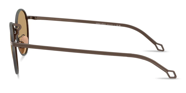 Shop GIORGIO ARMANI Visionary Luxury Round Sunglasses in Brown online.