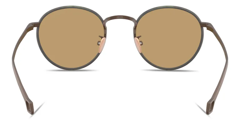 Shop GIORGIO ARMANI Visionary Luxury Round Sunglasses in Brown online.