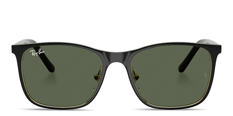 Shop Ray-Ban Junior Kids Core Square Sunglasses in Black online.