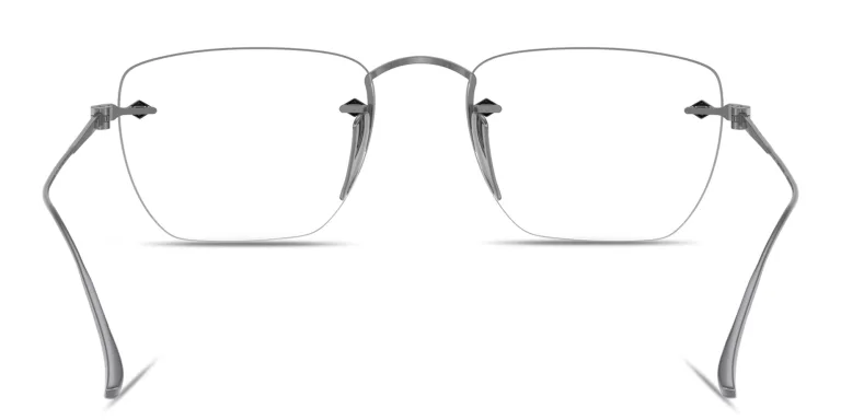 Shop GIORGIO ARMANI Armani Code Rimless Pillow Eyeglasses in Gunmetal online.