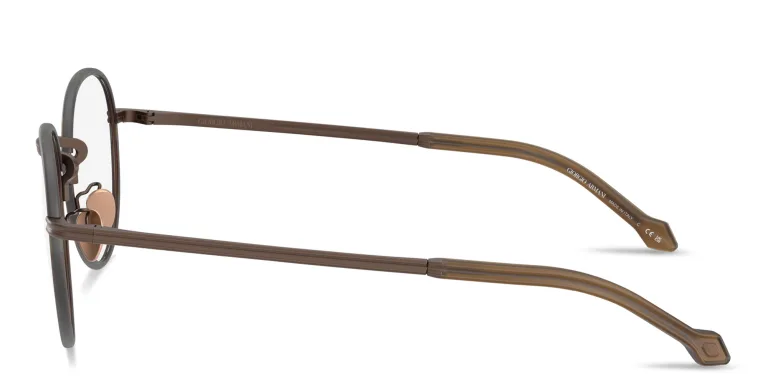 Shop GIORGIO ARMANI Logo Signature Panthos Eyeglasses in Brown online.