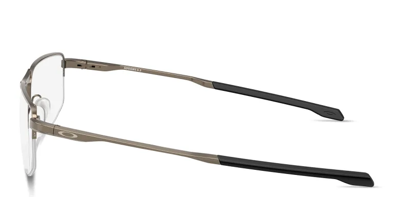Shop Oakley Addams 0.5 Half-Rim Rectangle Eyeglasses in Grey online.
