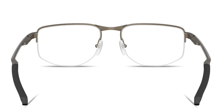 Shop Oakley Addams 0.5 Half-Rim Rectangle Eyeglasses in Grey online.