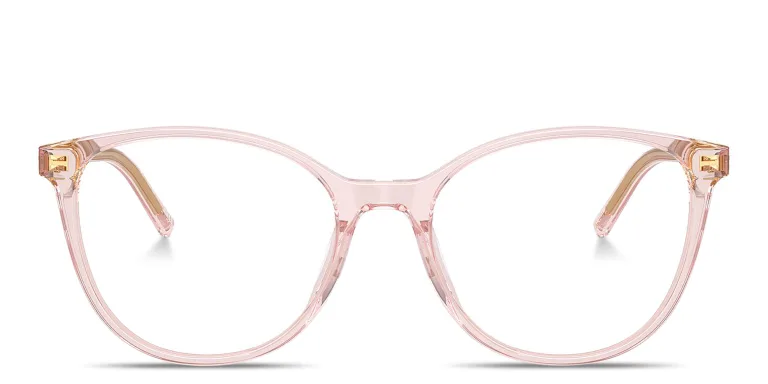 Shop Dolce & Gabbana Logo-Print Cat-Eye Eyeglasses in Pink online.