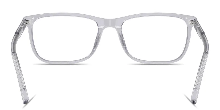 Shop Dolce & Gabbana Logo Print Wide Rectangle Eyeglasses in Grey online.