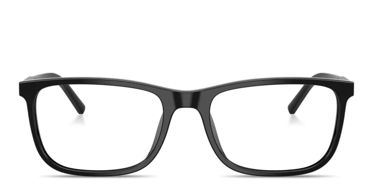 Shop Dolce & Gabbana Logo Print Rectangle Eyeglasses in Black online.