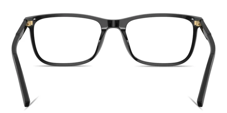 Shop Dolce & Gabbana Logo Print Rectangle Eyeglasses in Black online.