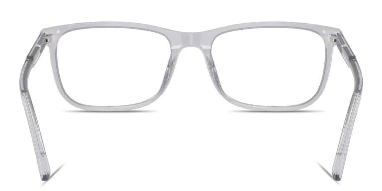 Shop Dolce & Gabbana Logo Print Rectangle Eyeglasses in Grey online.