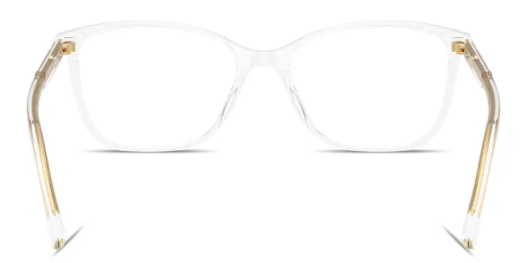 Shop Dolce & Gabbana Logo Print Rectangle Eyeglasses in Clear online.
