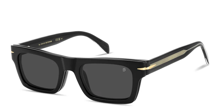 Shop DAVID BECKHAM Clip-On Rectangle Eyeglasses in Black online.