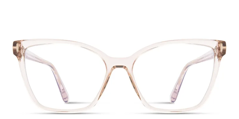 Shop TOM FORD T Logo Butterfly Eyeglasses in Pink online.