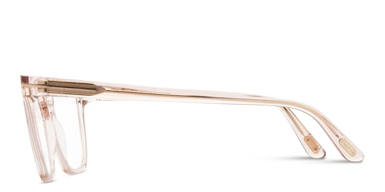 Shop TOM FORD T Logo Butterfly Eyeglasses in Pink online.