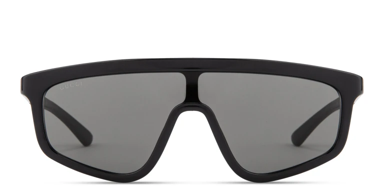 Shop GUCCI Web Unisex Wide Mask Sunglasses in Black online.