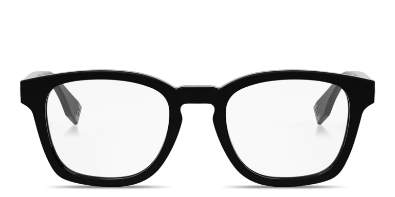 Shop FENDI Essential Unisex Square Eyeglasses in Black online.