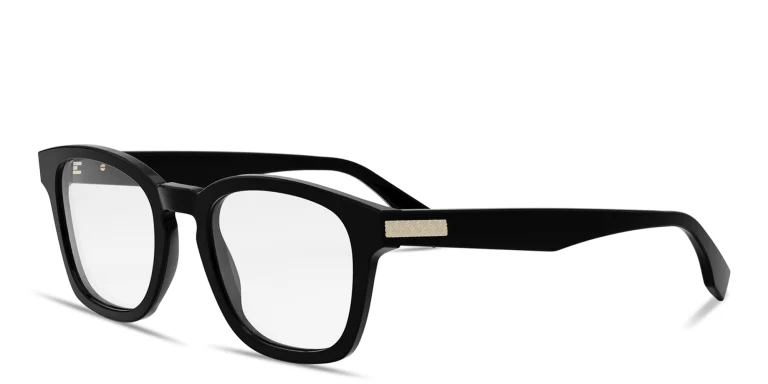 Shop FENDI Essential Unisex Square Eyeglasses in Black online.