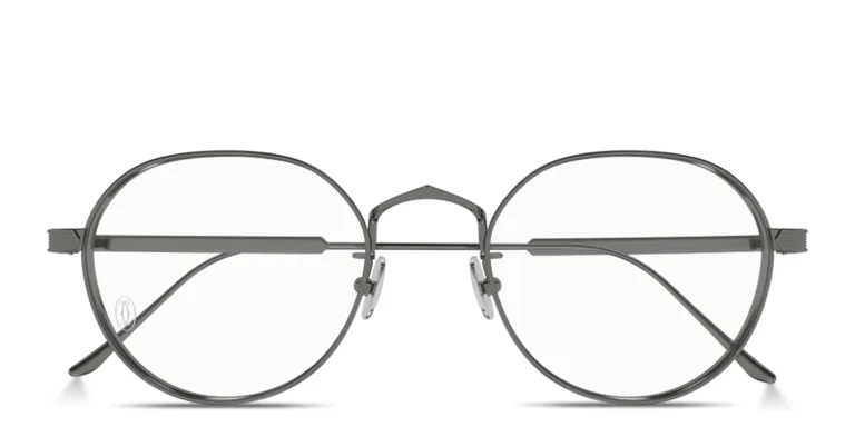 Shop Cartier Première de Cartier Unisex Panthos Eyeglasses in Silver online.