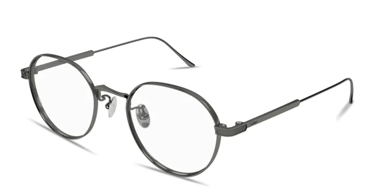 Shop Cartier Première de Cartier Unisex Panthos Eyeglasses in Silver online.