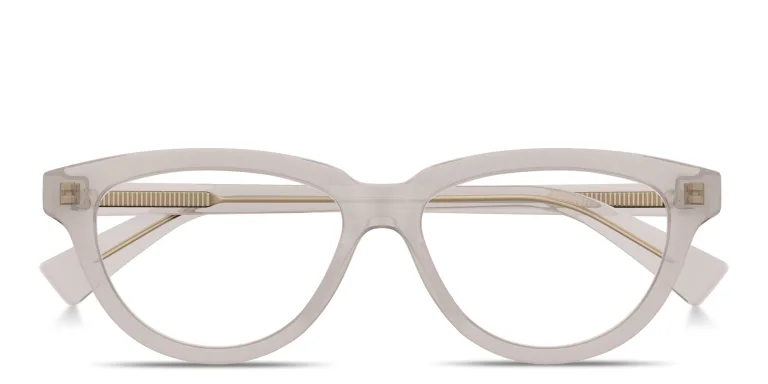 Shop BOTTEGA VENETA Triangle Stud Cat-Eye Eyeglasses in Brown online.
